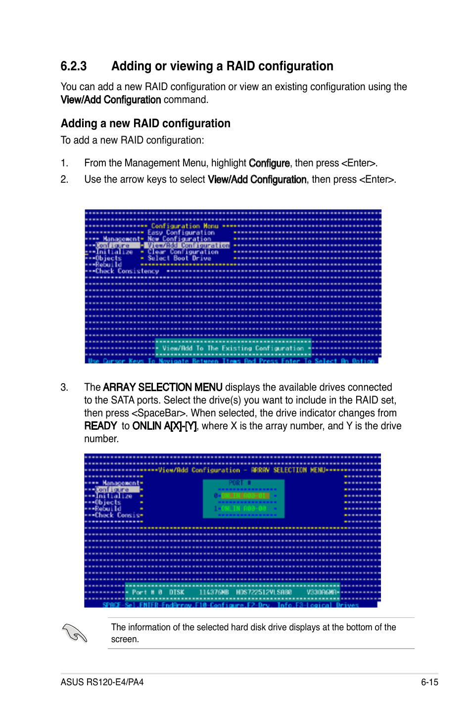 3 adding or viewing a raid configuration | Asus RS120-E4/PA4 User Manual | Page 121 / 174