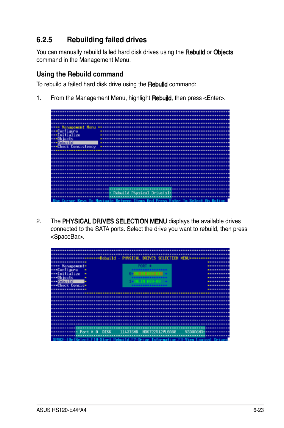 Rebuilding.failed.drives | Asus RS120-E4/PA4 User Manual | Page 129 / 174