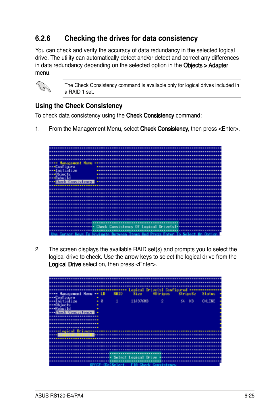 Checking.the.drives.for.data.consistency | Asus RS120-E4/PA4 User Manual | Page 131 / 174