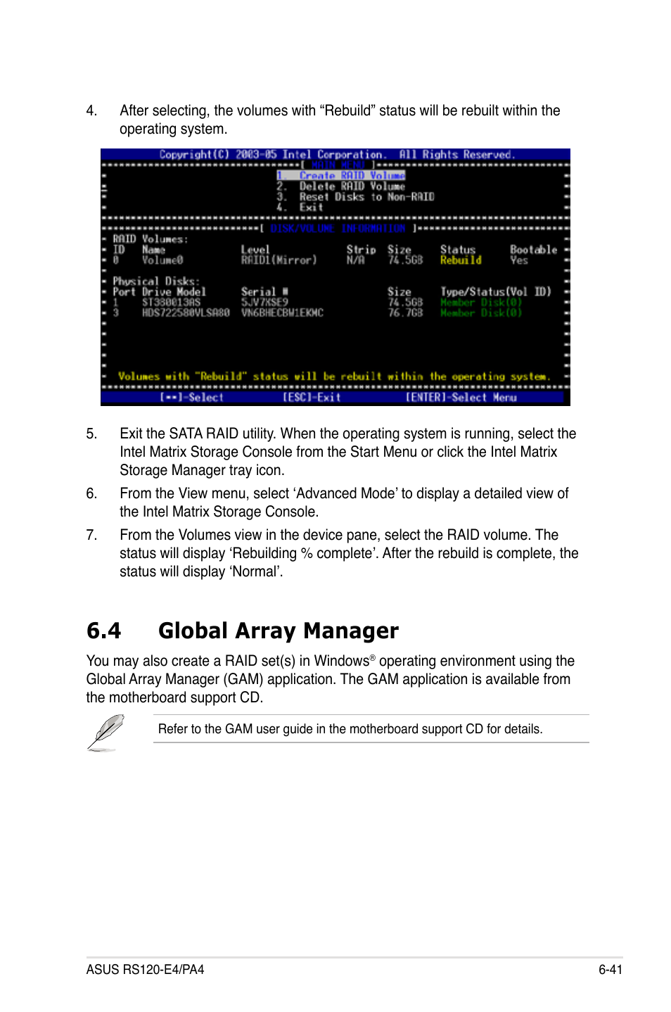 4 global array manager | Asus RS120-E4/PA4 User Manual | Page 147 / 174