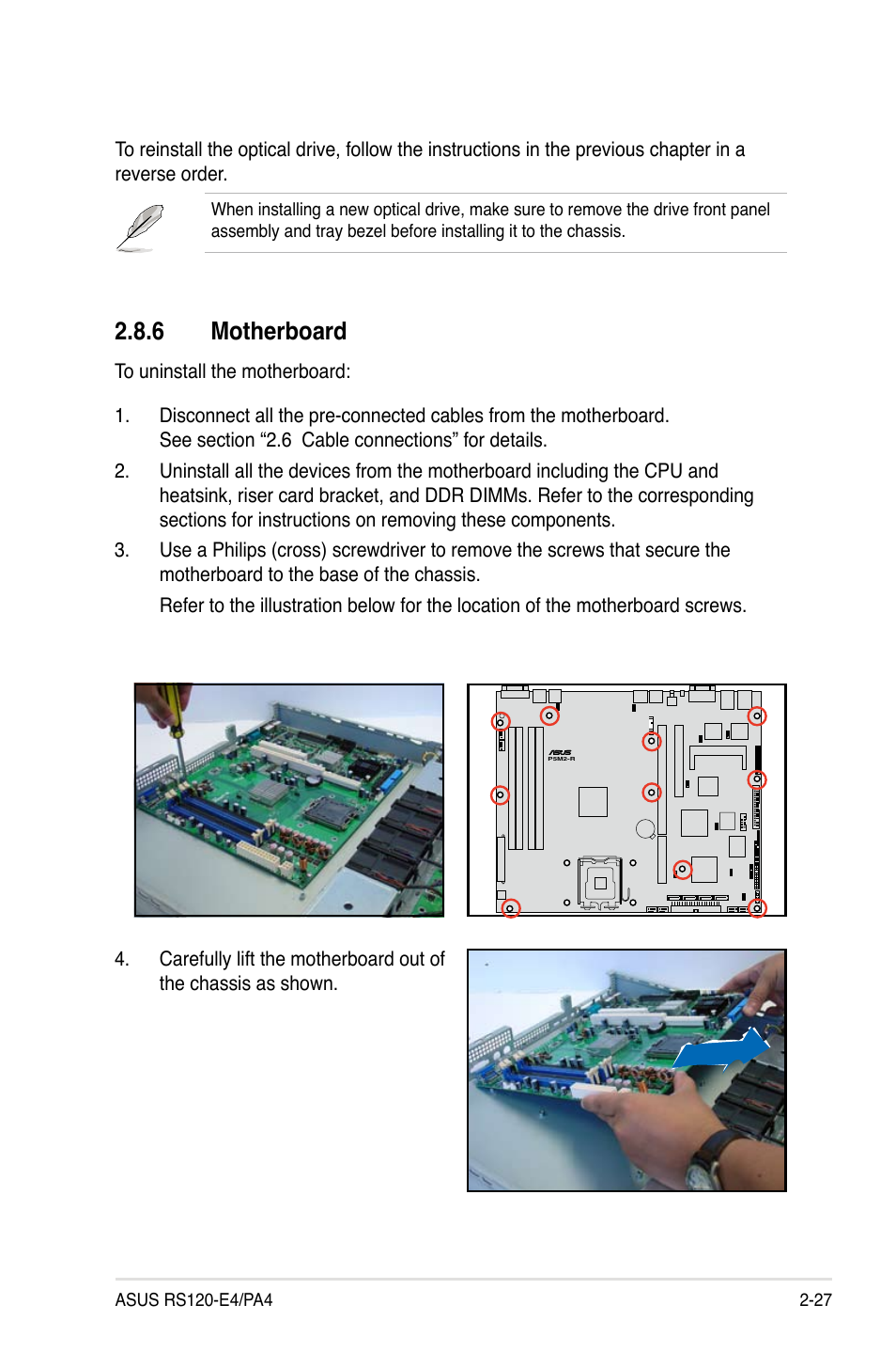Motherboard | Asus RS120-E4/PA4 User Manual | Page 43 / 174
