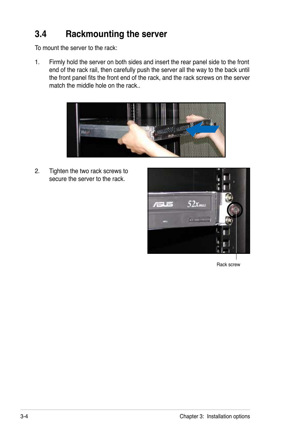 Rackmounting.the.server | Asus RS120-E4/PA4 User Manual | Page 48 / 174