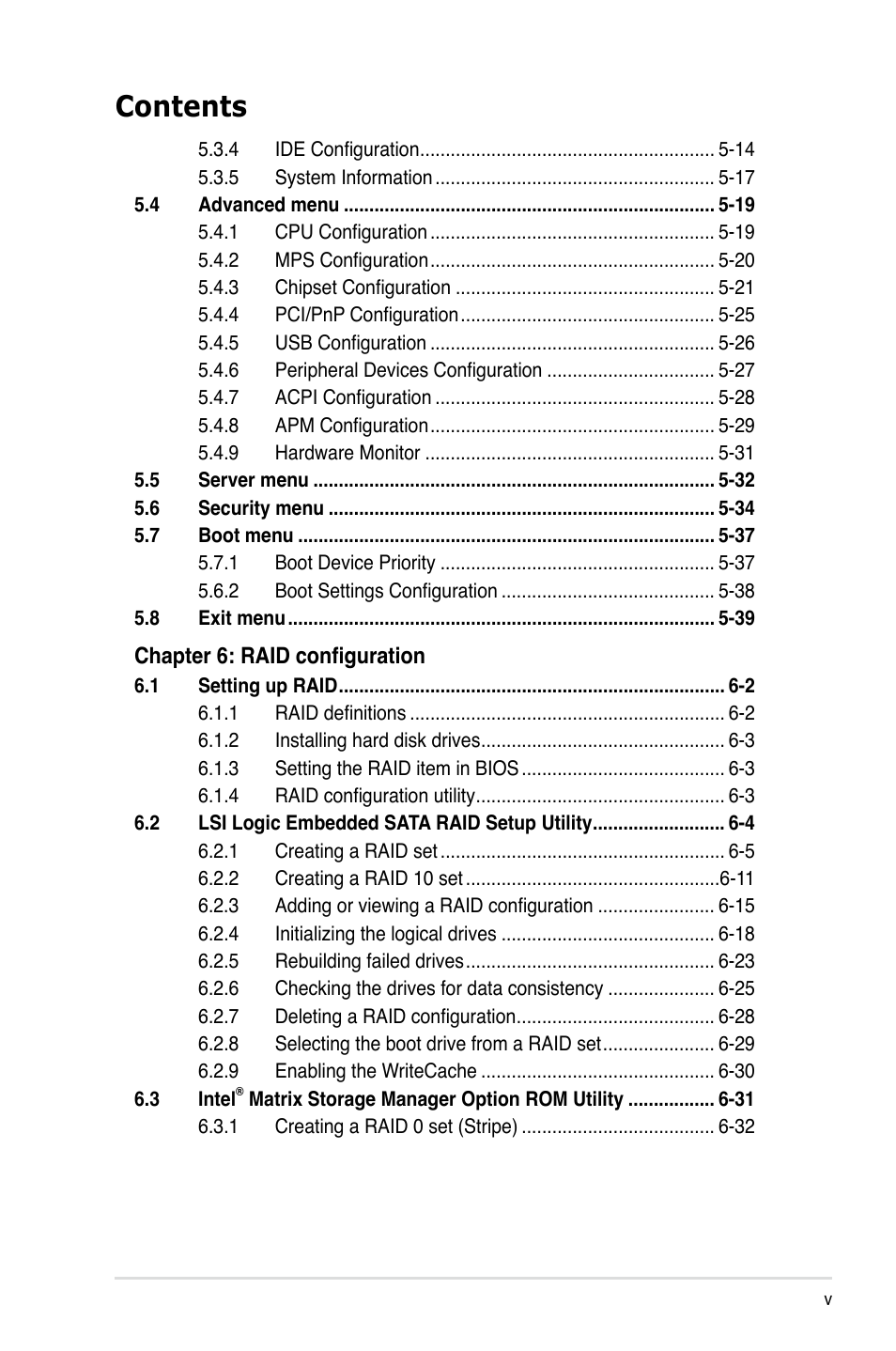 Asus RS120-E4/PA4 User Manual | Page 5 / 174