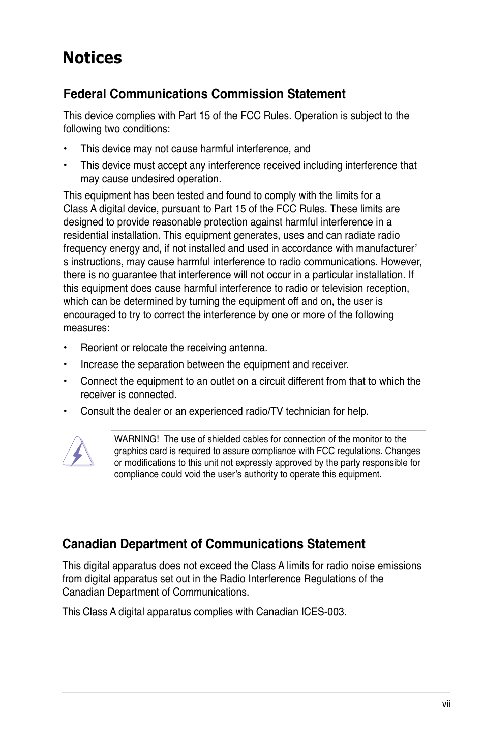 Notices | Asus RS120-E4/PA4 User Manual | Page 7 / 174