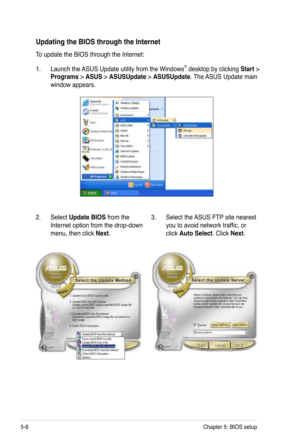 Updating.the.bios.through.the.internet | Asus RS120-E4/PA4 User Manual | Page 74 / 174