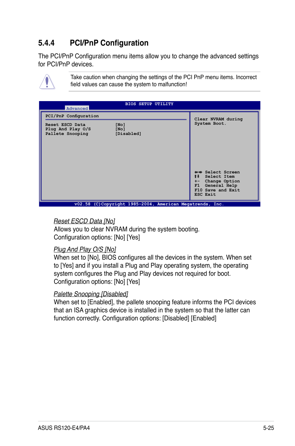 4 pci/pnp configuration | Asus RS120-E4/PA4 User Manual | Page 91 / 174