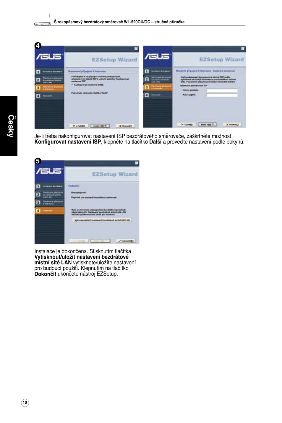 Česky | Asus WL-520GC User Manual | Page 13 / 108