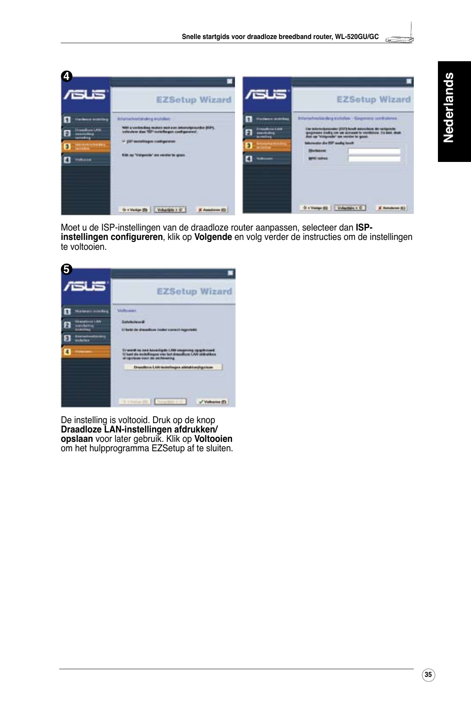 Nederlands | Asus WL-520GC User Manual | Page 38 / 108