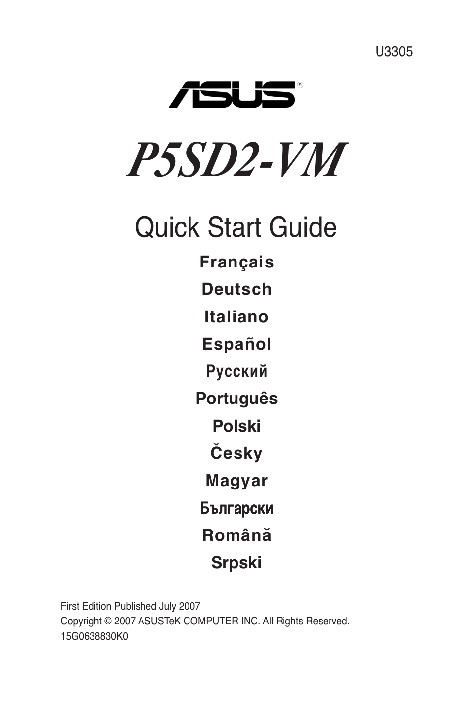 Asus P5SD2-VM User Manual | 38 pages