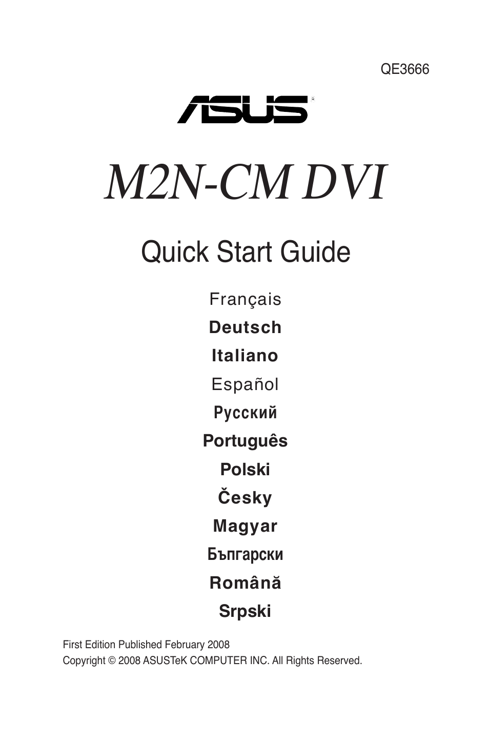 Asus M2N-CM DVI User Manual | 4 pages