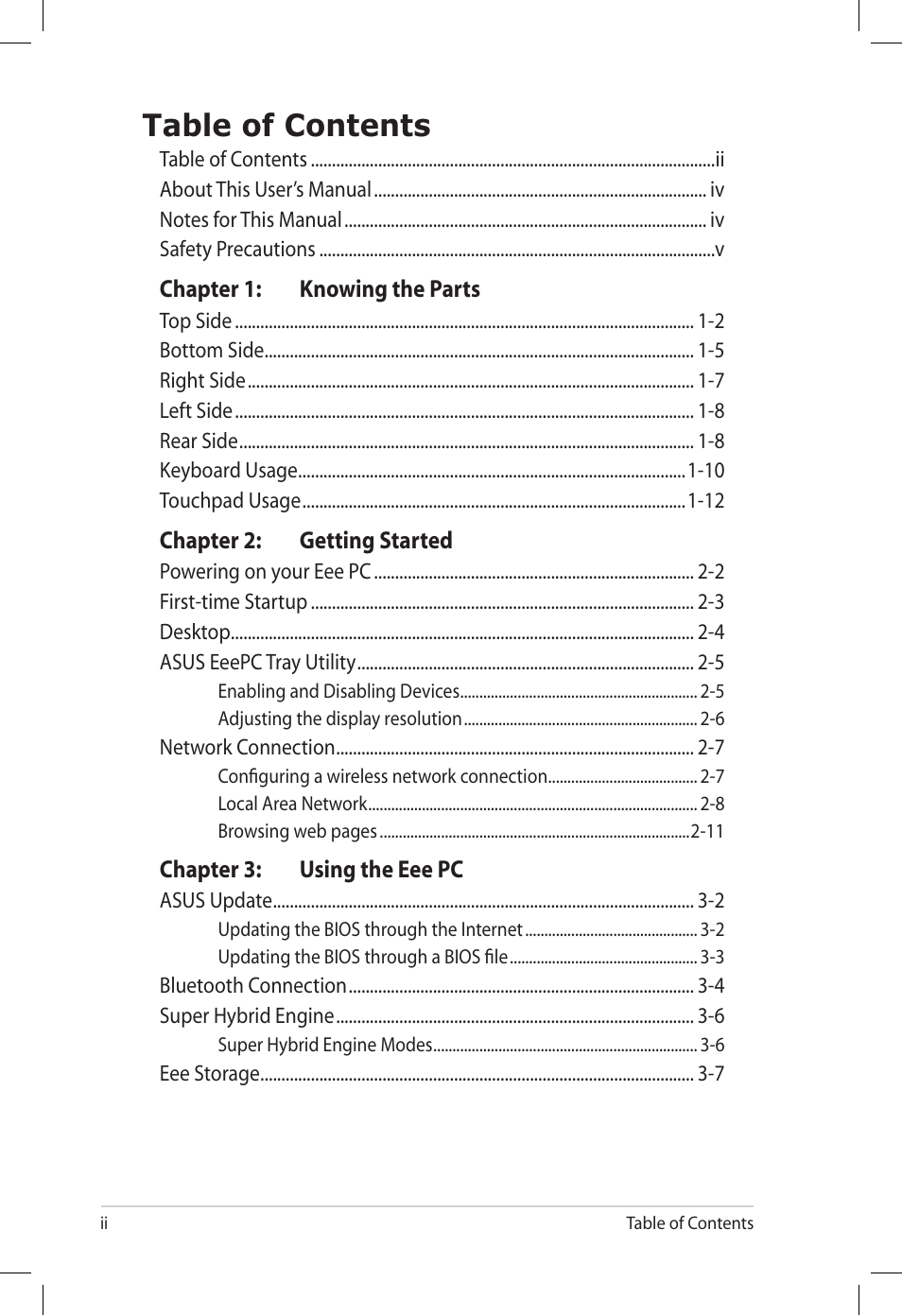 Asus Eee PC S101/XP User Manual | Page 2 / 60