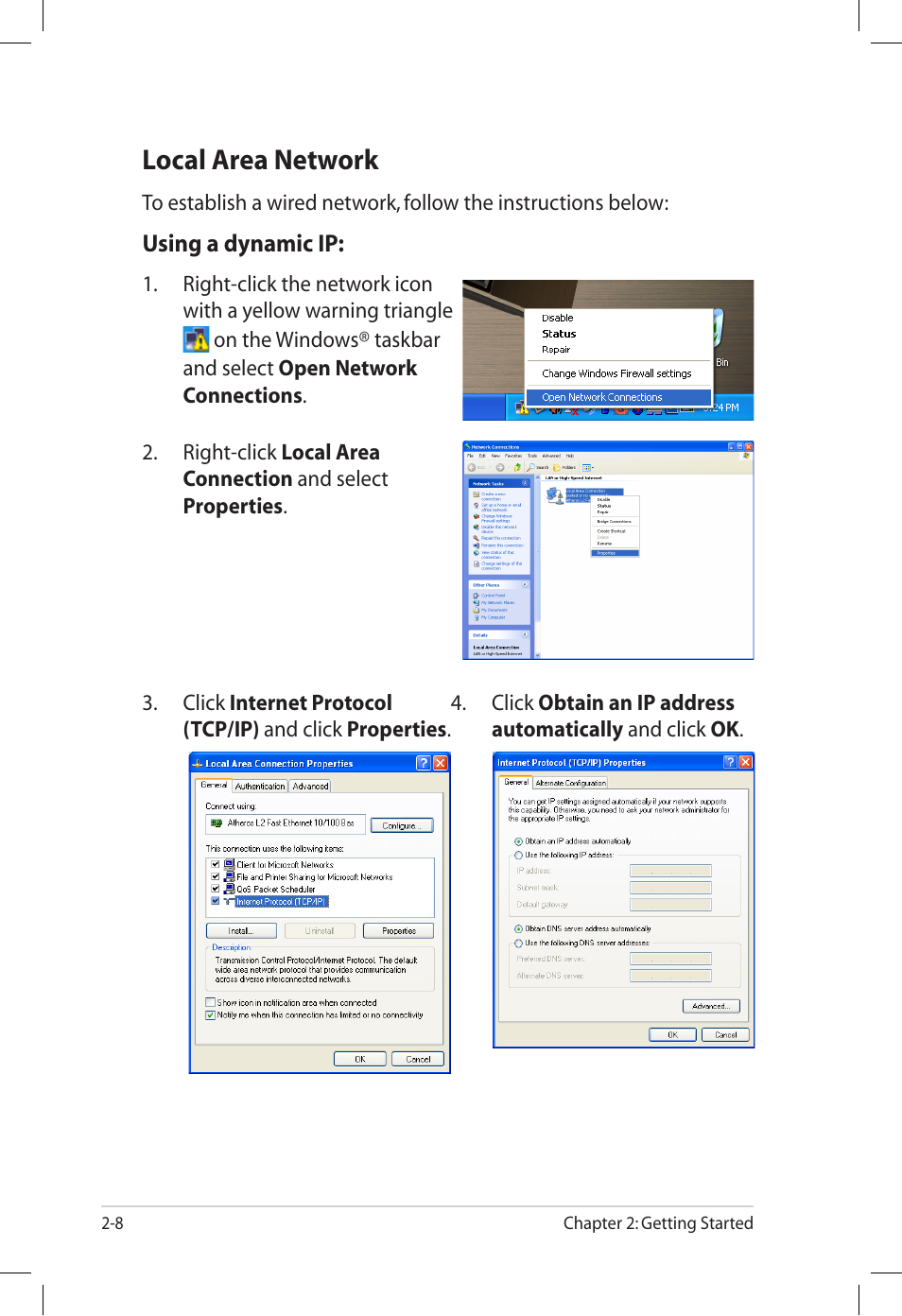 Local area network, Local area network -8 | Asus Eee PC S101/XP User Manual | Page 28 / 60