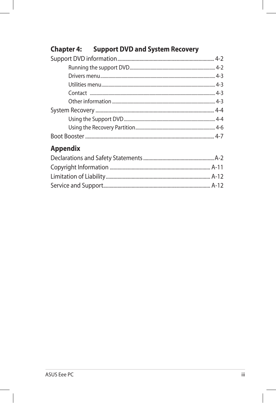 Asus Eee PC S101/XP User Manual | Page 3 / 60