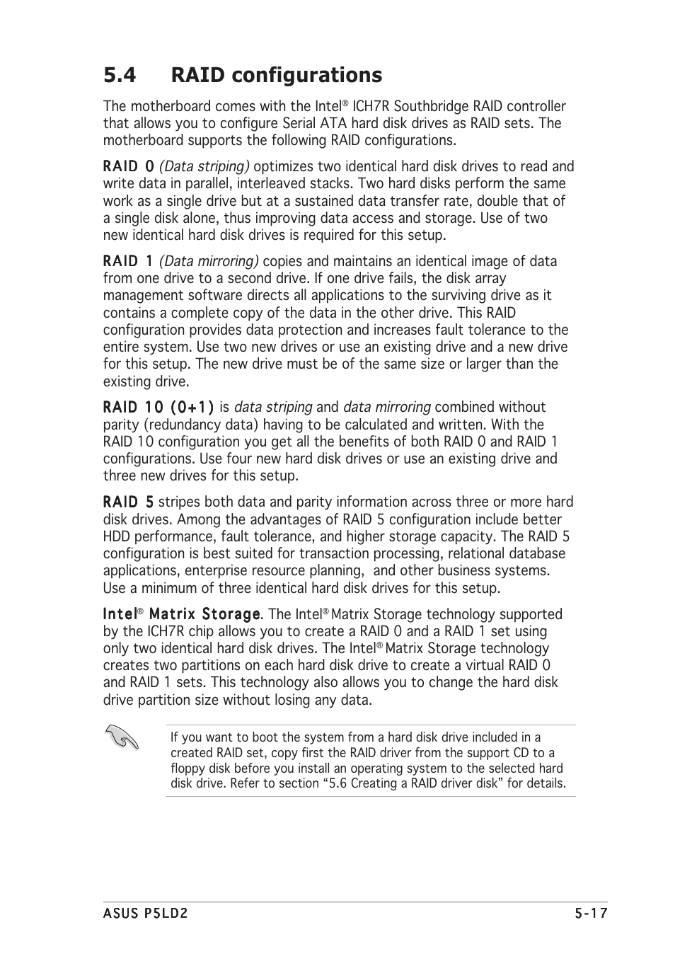 4 raid configurations | Asus P5LD2 User Manual | Page 123 / 142
