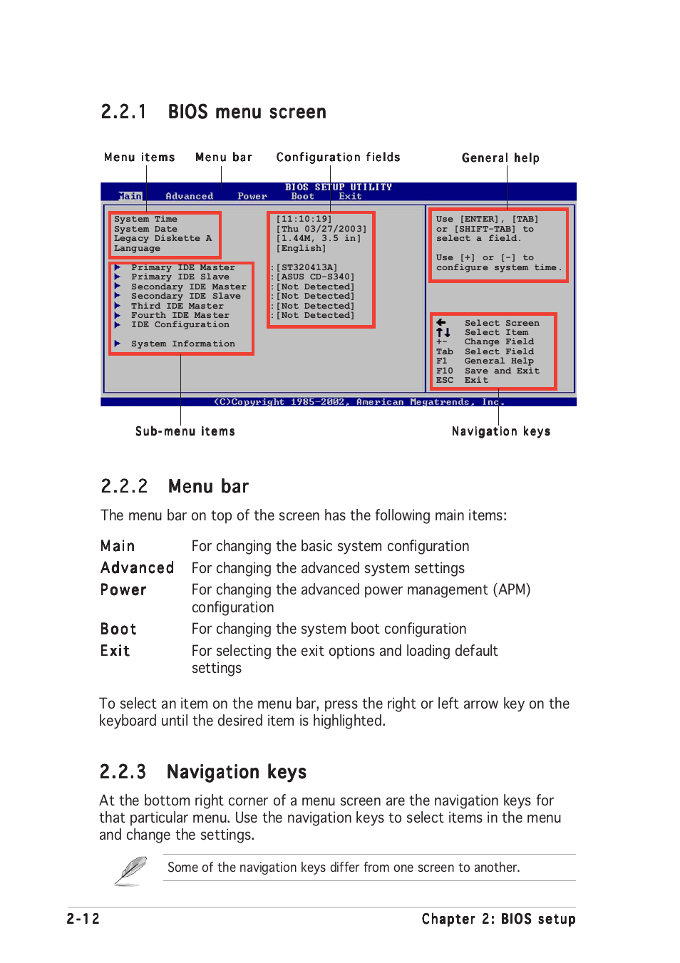 2 menu bar menu bar menu bar menu bar menu bar | Asus P5GD1 Pro User Manual | Page 56 / 96