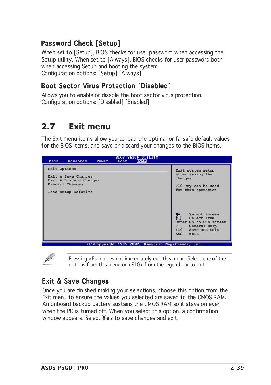 7 exit menu | Asus P5GD1 Pro User Manual | Page 83 / 96