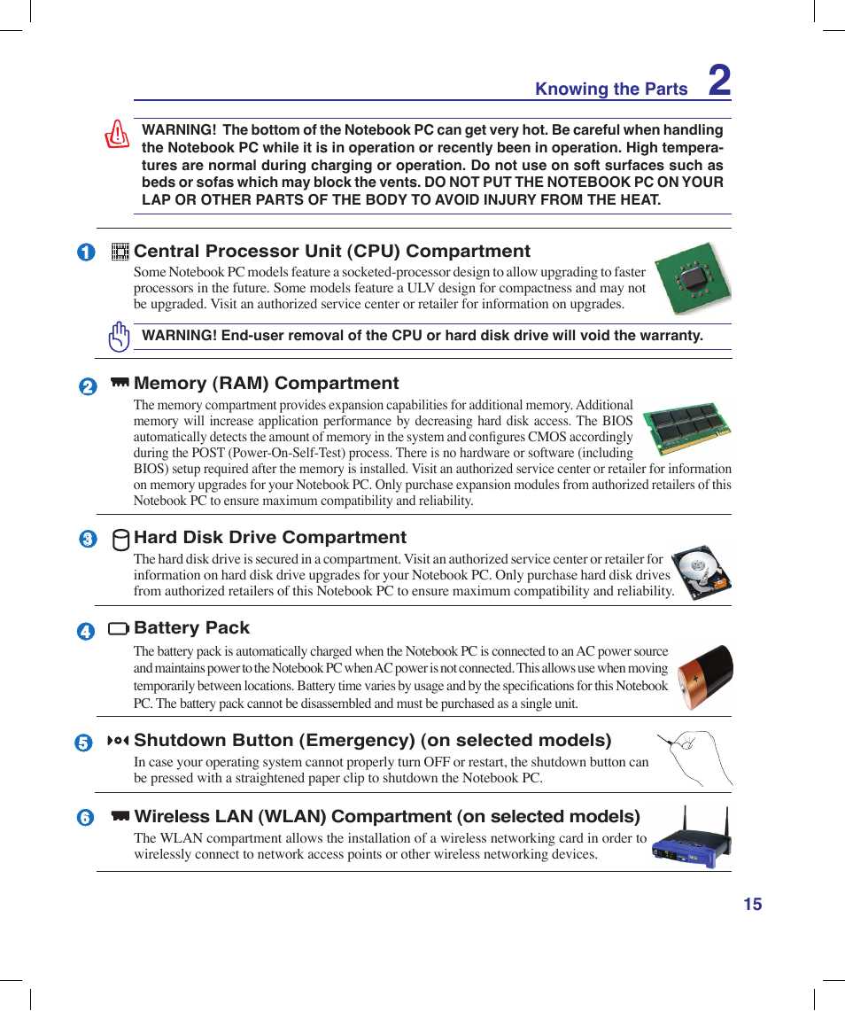 Asus X58LE User Manual | Page 15 / 83