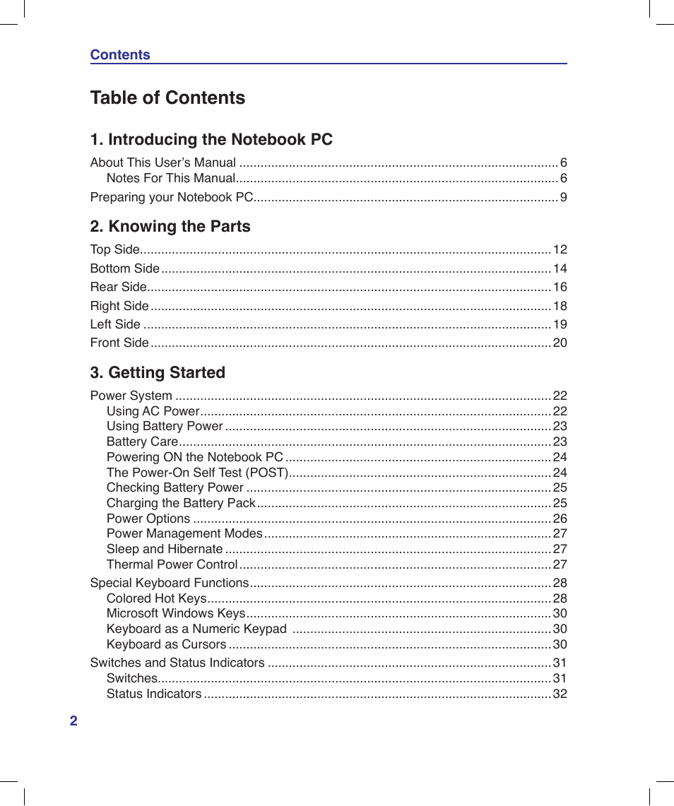 Asus X58LE User Manual | Page 2 / 83