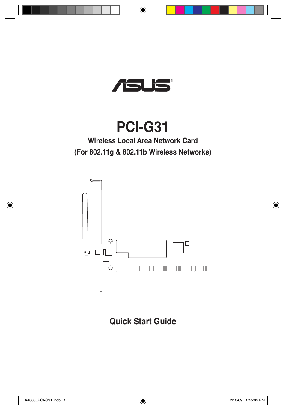 Pci-g31, Quickstartguide | Asus PCI-G31 User Manual | Page 5 / 32