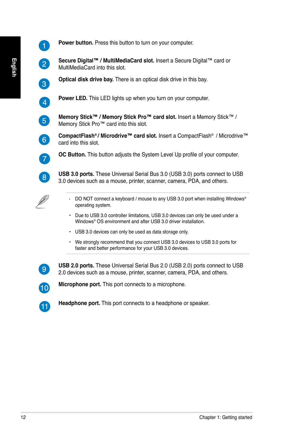 Asus CG8480 User Manual | Page 12 / 98