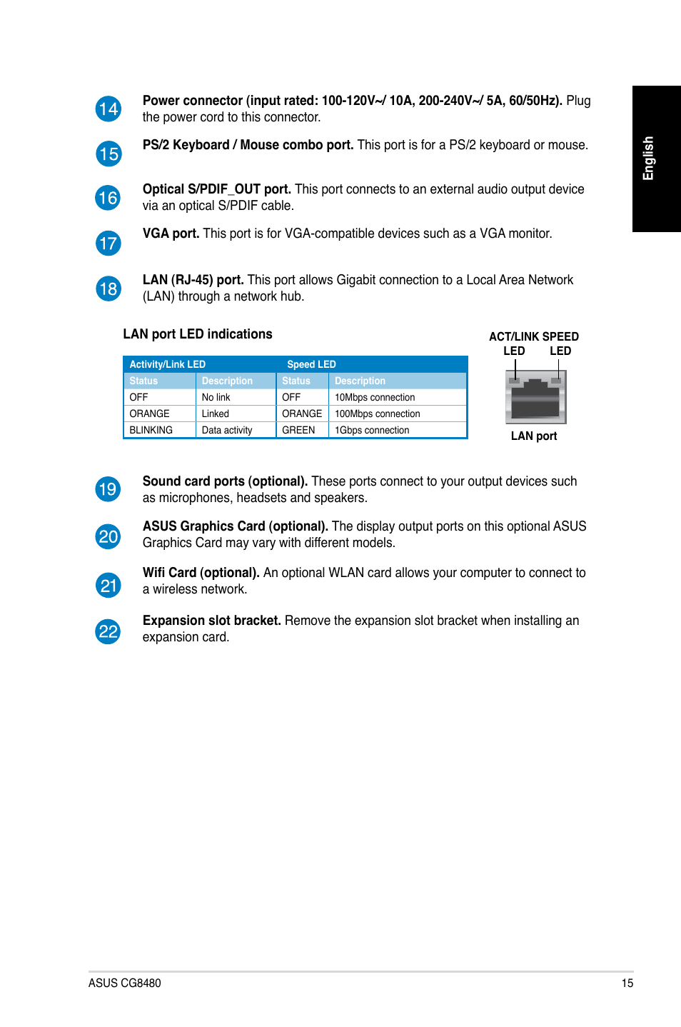 Asus CG8480 User Manual | Page 15 / 98