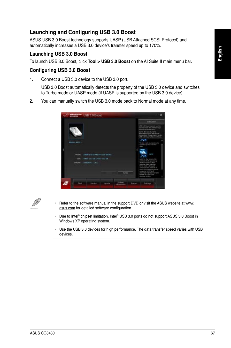 Launching and configuring usb 3.0 boost | Asus CG8480 User Manual | Page 67 / 98