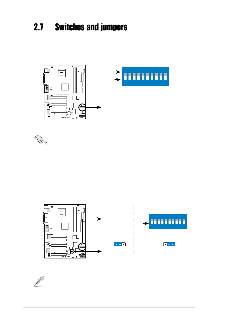 7 switches and jumpers, 16 chapter 2: hardware information | Asus P4B266-C User Manual | Page 38 / 126