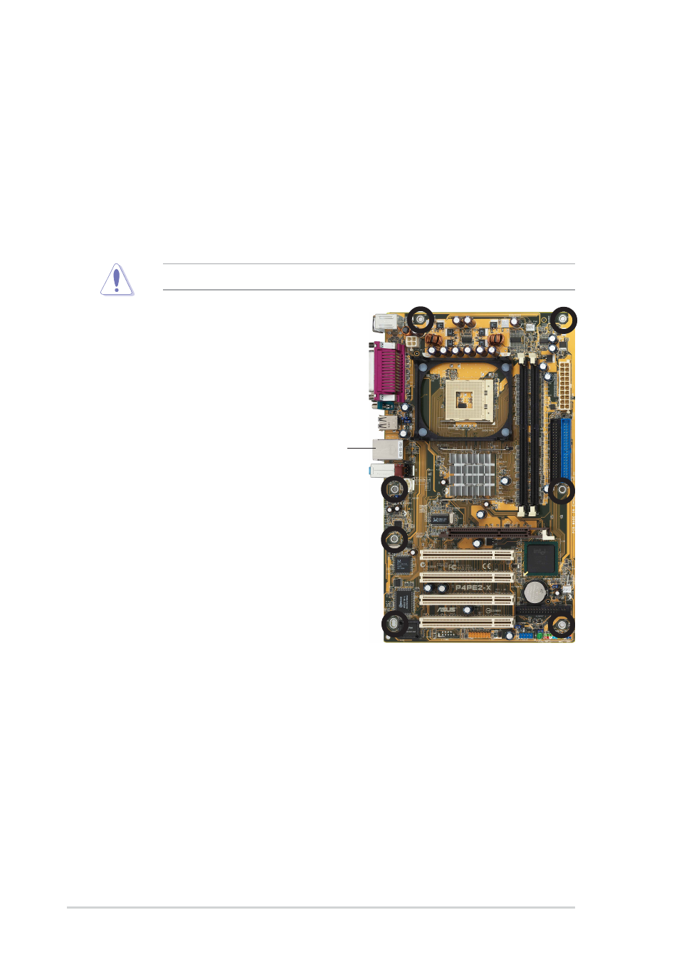2 placement direction, 3 screw holes | Asus P4PE2-X User Manual | Page 16 / 64