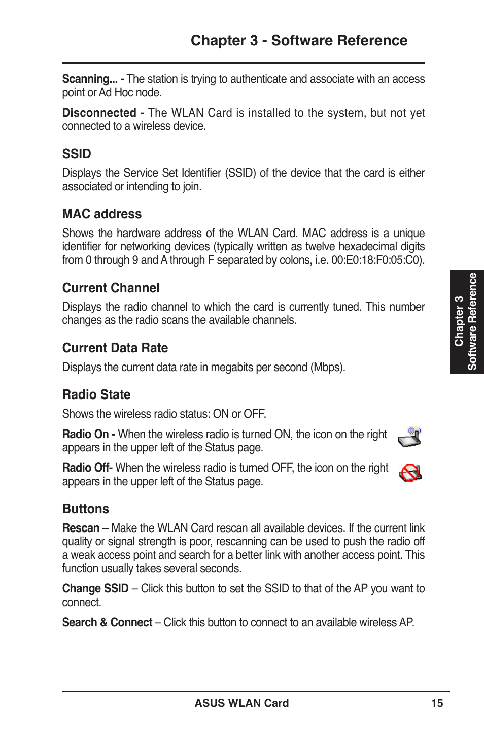 Chapter 3 - software reference | Asus WL-169gE User Manual | Page 15 / 40