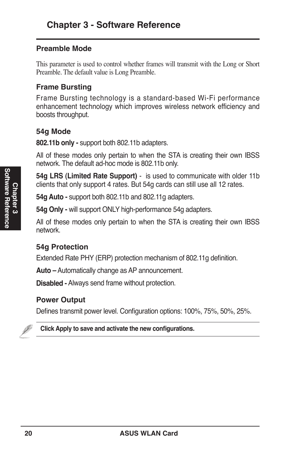 Chapter 3 - software reference | Asus WL-169gE User Manual | Page 20 / 40