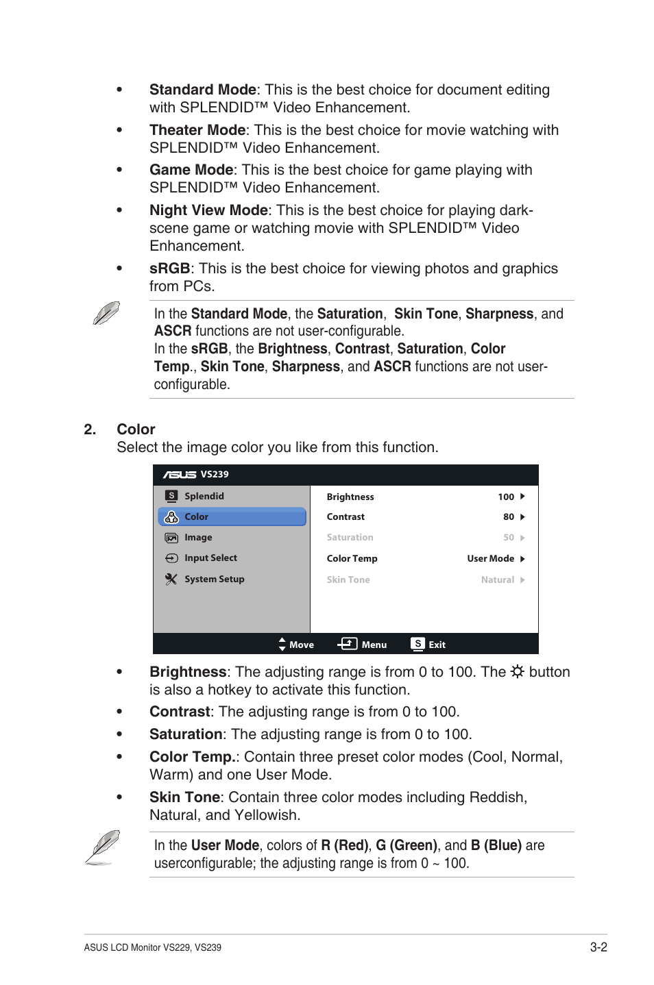 Asus VS239HV User Manual | Page 17 / 23