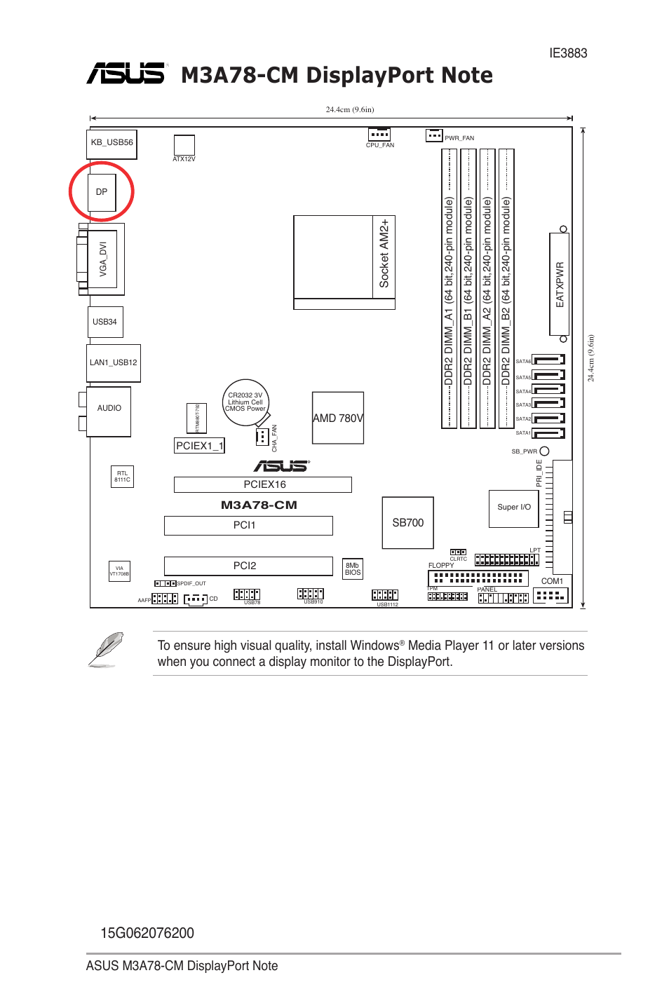 Asus M3A78-CM User Manual | 1 page