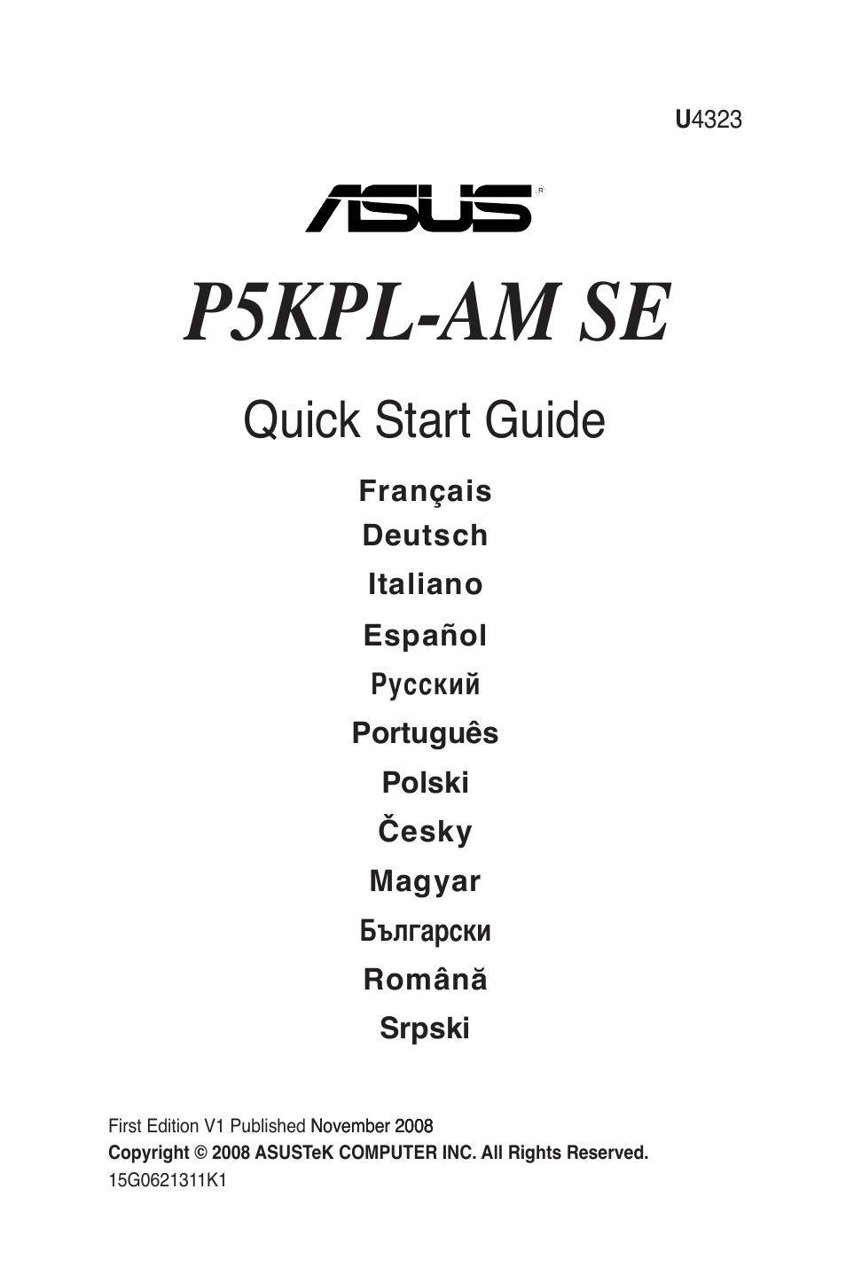 Asus P5KPL-AM SE User Manual | 38 pages