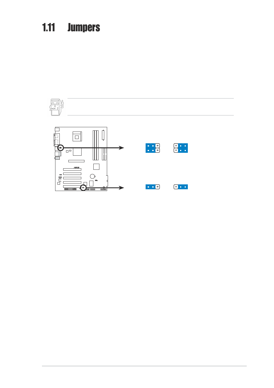 11 jumpers | Asus P4S800 User Manual | Page 25 / 64