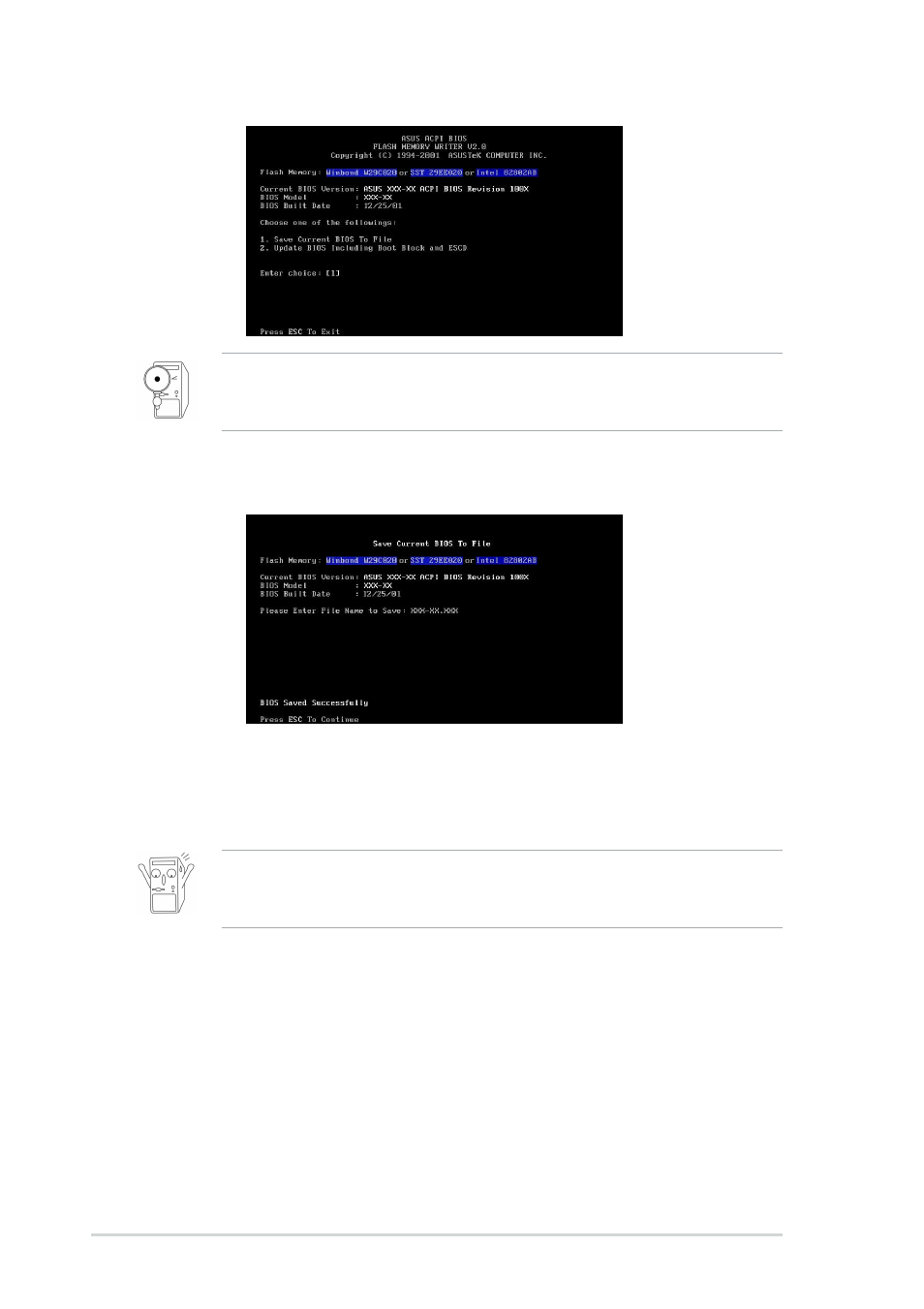 Updating the bios | Asus P4S800 User Manual | Page 36 / 64