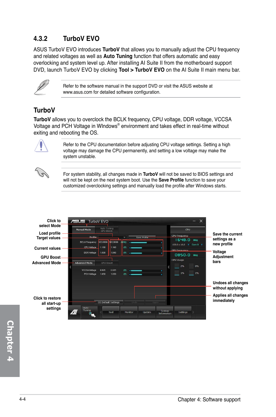 Chapter 4, 2 turbov evo, Turbov | Asus P8H77-M PRO User Manual | Page 110 / 156