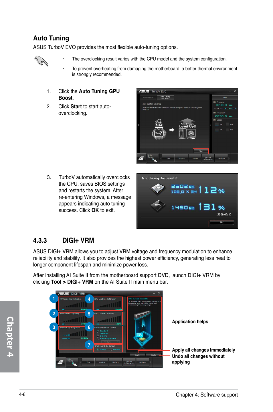 Chapter 4, Auto tuning, 3 digi+ vrm | Asus P8H77-M PRO User Manual | Page 112 / 156