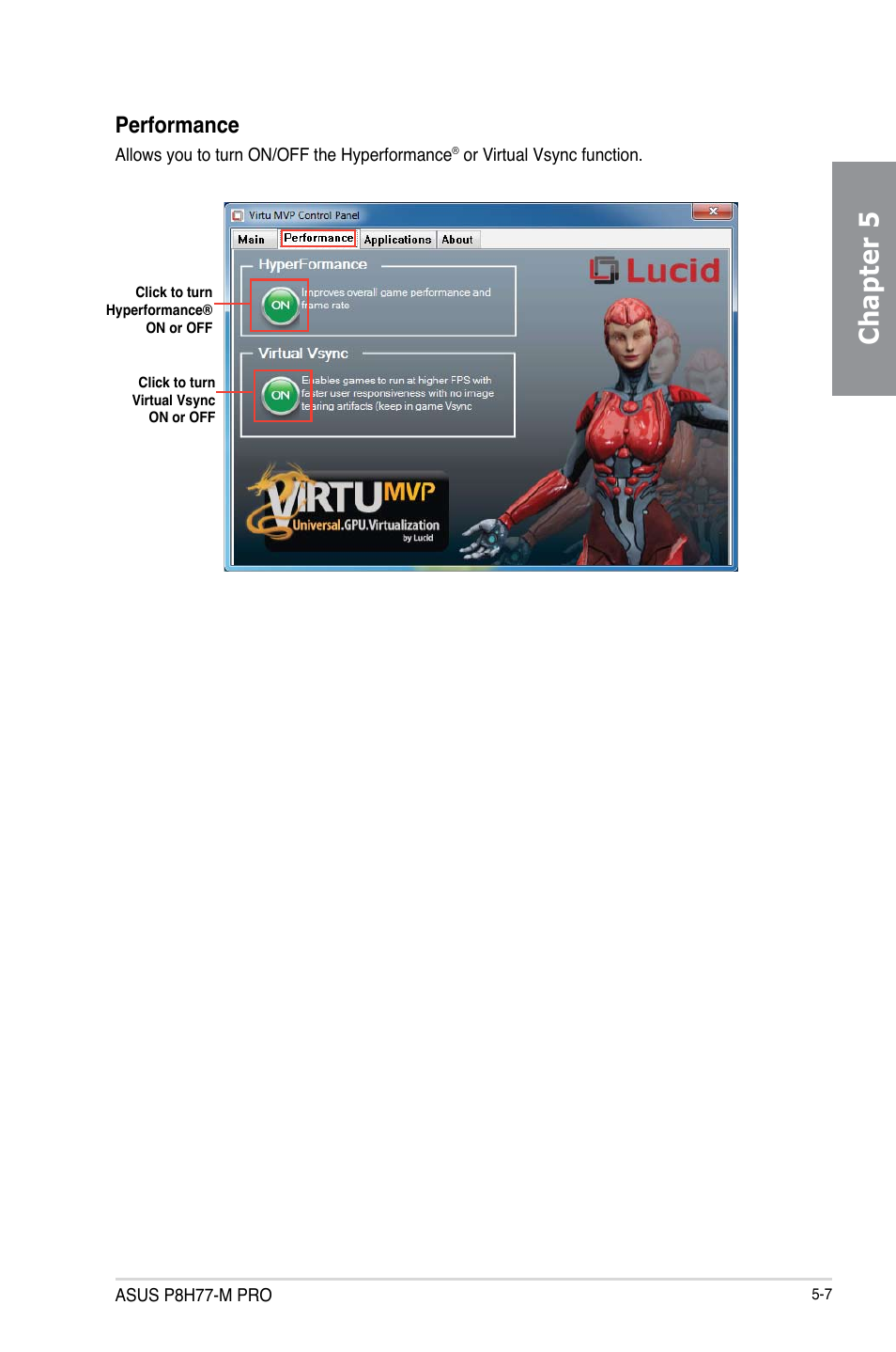 Chapter 5, Performance | Asus P8H77-M PRO User Manual | Page 149 / 156
