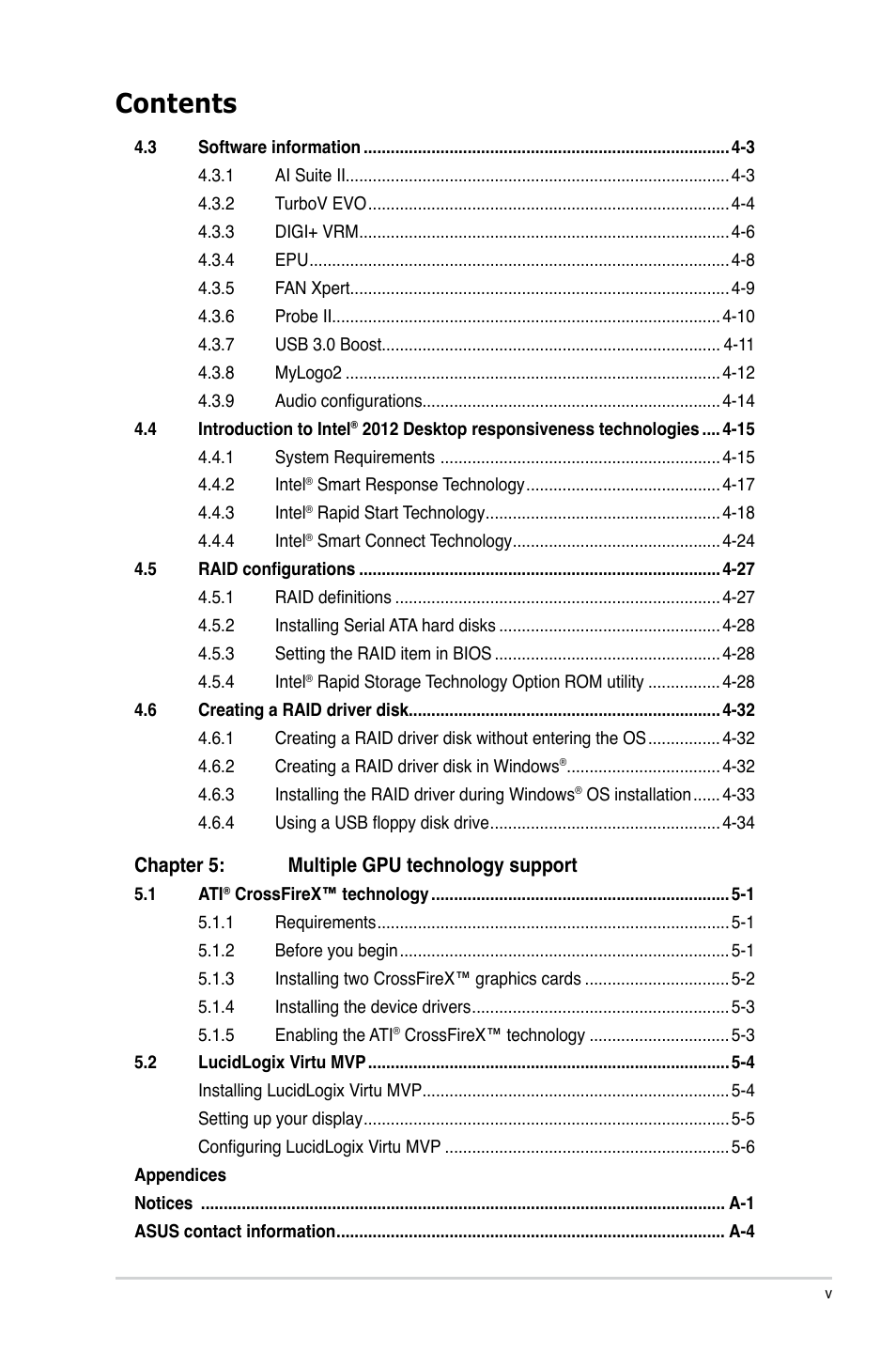 Asus P8H77-M PRO User Manual | Page 5 / 156
