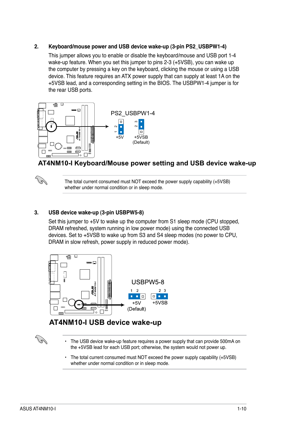 At4nm10-i usb device wake-up | Asus AT4NM10-I User Manual | Page 19 / 44
