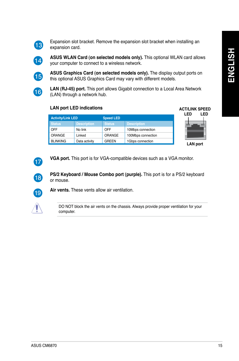 En gl is h en gl is h | Asus CM6870 User Manual | Page 15 / 72