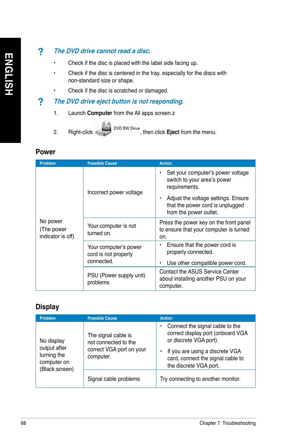 En gl is h en gl is h en gl is h en gl is h | Asus CM6870 User Manual | Page 68 / 72