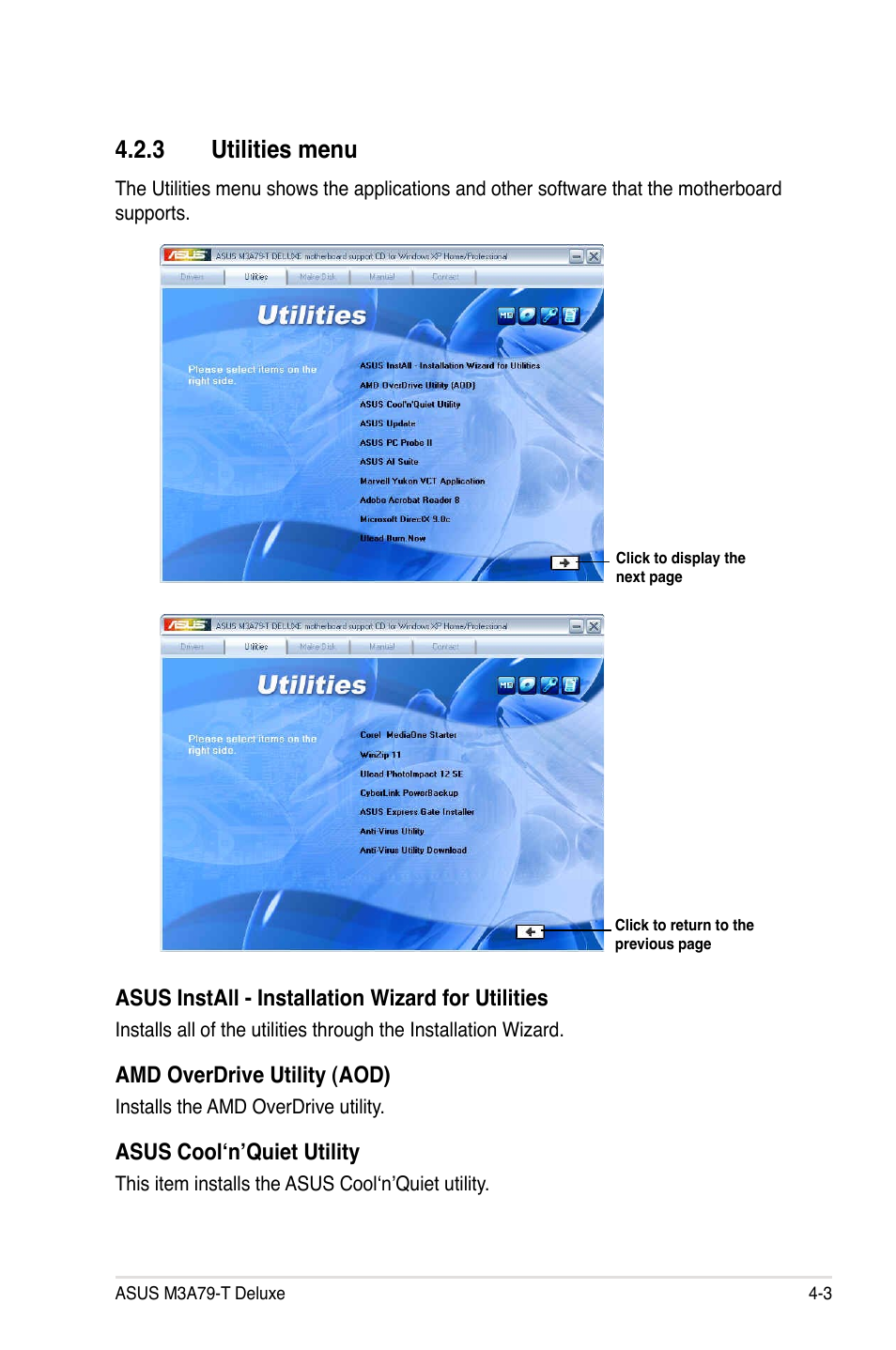 3 utilities menu, Utilities menu -3 | Asus M3A79-T Deluxe User Manual | Page 113 / 164