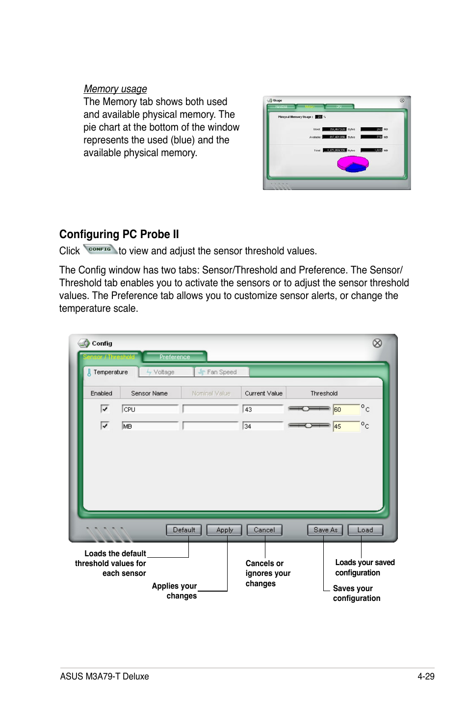 Configuring pc probe ii | Asus M3A79-T Deluxe User Manual | Page 139 / 164