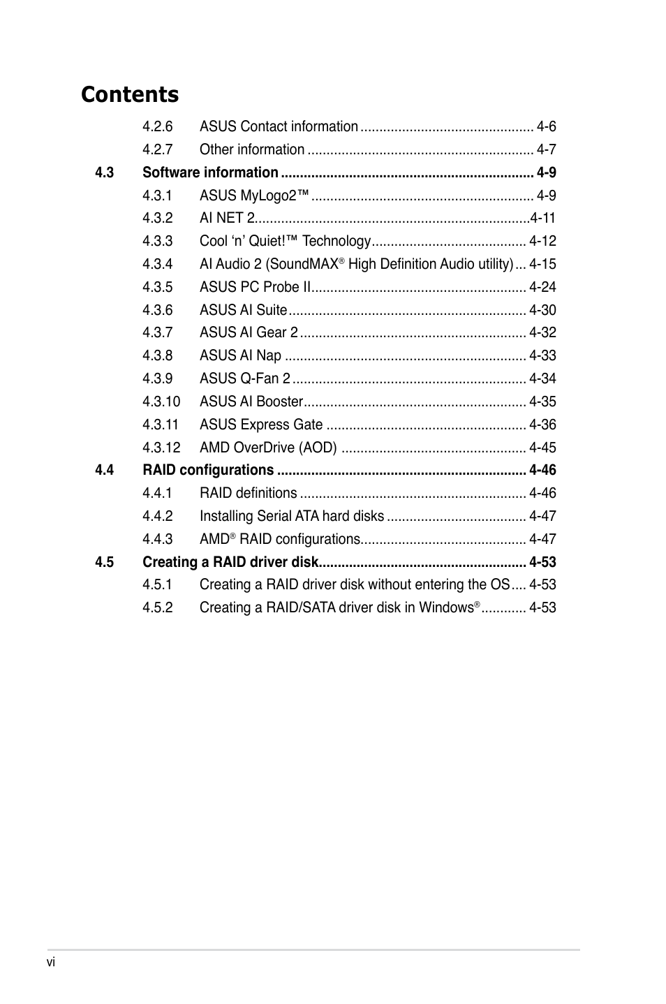 Asus M3A79-T Deluxe User Manual | Page 6 / 164