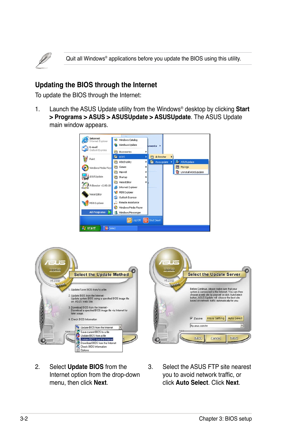 Updating the bios through the internet | Asus M3A79-T Deluxe User Manual | Page 66 / 164