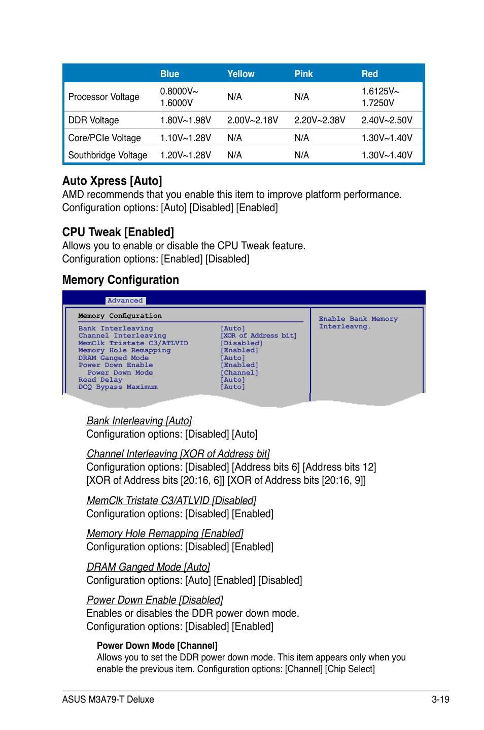 Auto xpress [auto, Cpu tweak [enabled | Asus M3A79-T Deluxe User Manual | Page 83 / 164