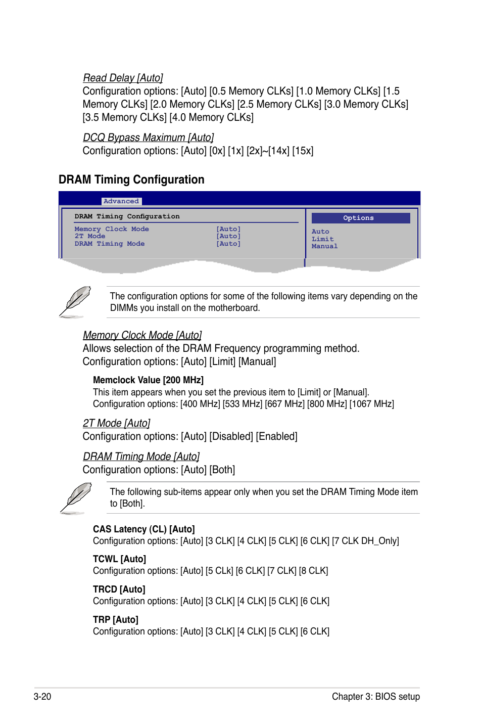 Dram timing configuration | Asus M3A79-T Deluxe User Manual | Page 84 / 164