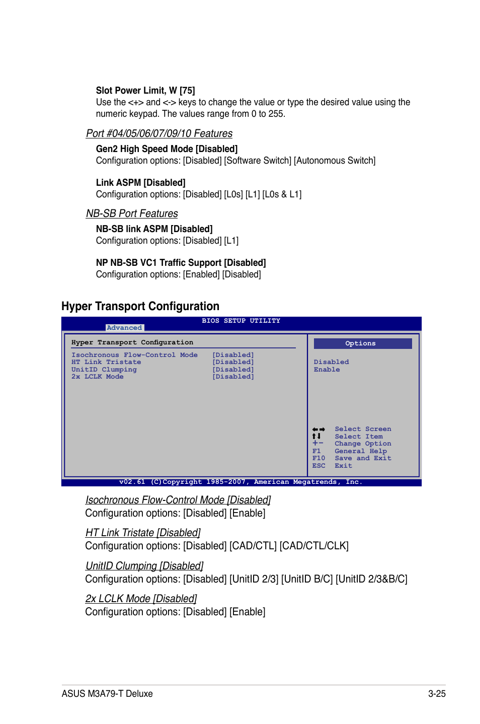 Hyper transport configuration, Nb-sb port features | Asus M3A79-T Deluxe User Manual | Page 89 / 164