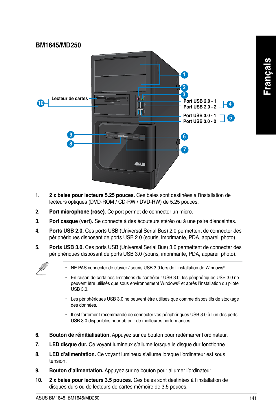 Fra nç ais fr an ça is | Asus BM1845 User Manual | Page 143 / 644